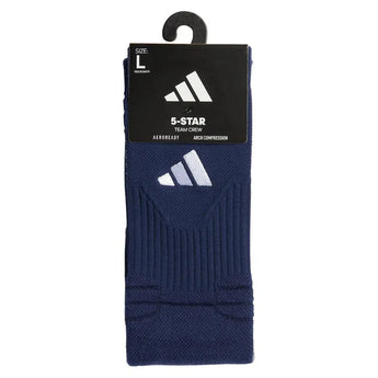 5-Star Team 2.0 Crew Socks Navy Blue and White-Socks-Adidas-5156908-4-Tennis Express
