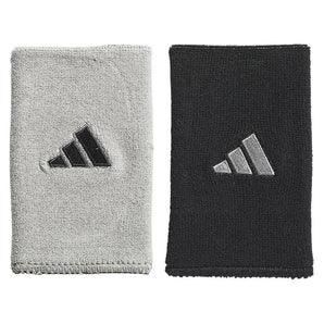 Interval Large Reversible 2.0 Wristband Black and Aluminum 2-Accessories-Adidas-5157214-1-Tennis Express