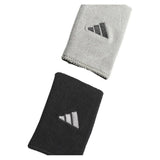 Interval Large Reversible 2.0 Wristband Black and Aluminum 2-Accessories-Adidas-5157214-2-Tennis Express