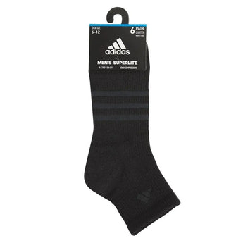 Men's Superlite 3.0 6 Pack Quarter Tennis Socks Black and Night Grey-Socks-Adidas-5157850-S24-4-Tennis Express