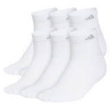 Women's Classic Cushioned Low Cut Socks 6-Pack White and Clear Onix, Adidas, White/Clear Onix, Tennis Express, 5162386-H26-WHITE-CLEAR-ONIX-1