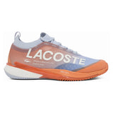 Women's CLAY Court AG-LT25 Lite Tennis Shoes Light Blue and Orange,Footwear,Lacoste,,,Tennis Express,51SFA0011-AM-1