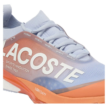 Women's CLAY Court AG-LT25 Lite Tennis Shoes Light Blue and Orange,Footwear,Lacoste,,,Tennis Express,51SFA0011-AMJ-3