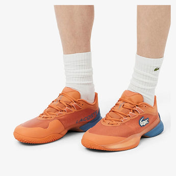Men's CLAY Court AG-LT Ultra Tennis Shoes Orange and Blue,Footwear,Lacoste,,,Tennis Express,51SMA0013-ARE-4