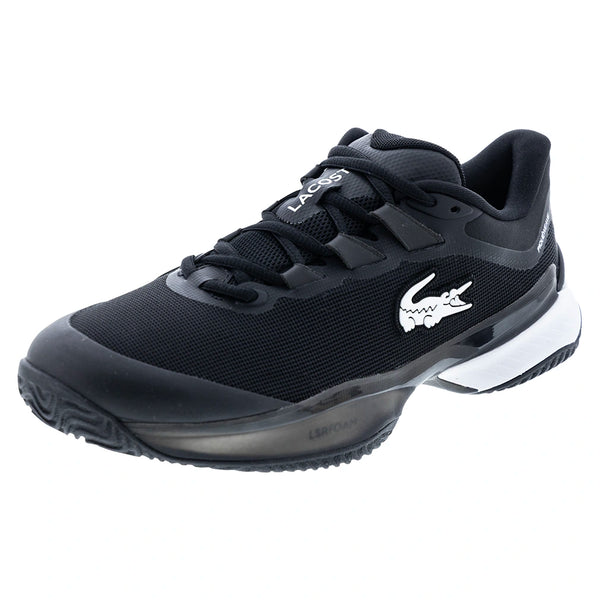 Men's AG-LT Ultra Clay Tennis Shoes Black and White-Footwear-Lacoste-51SMA0014-312copy-Tennis Express