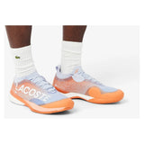 Men's CLAY Court AG-LT25 Lite Tennis Shoes Light Blue and Orange,Footwear,Lacoste,,,Tennis Express,51SMA0137_AMJ-7