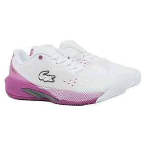 Women's AG-LT EVO Tennis Shoes White and Purple, Lacoste, Tennis Express, 52SFA0052-Z54F26-1