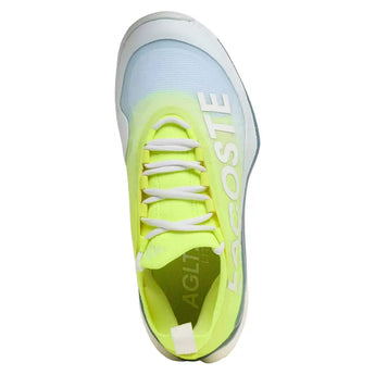 Women's AG-LT25 Lite Tennis Shoes Light Blue and Yellow,Footwear,Lacoste,,,Tennis Express,52SFA0143-AMIF26-3