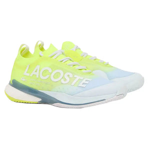 Women's AG-LT25 Lite Tennis Shoes Light Blue and Yellow,Footwear,Lacoste,Light Blue/Yellow,5,Tennis Express,52SFA0143-AMIF26-y