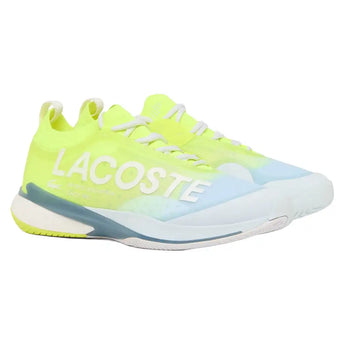 Men's AG-LT25 Lite Tennis Shoes Light Blue and Yellow,Footwear,Lacoste,Light Blue/Yellow,7,Tennis Express,52SMA0102-AMIF26-y
