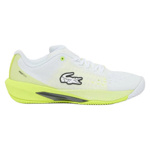 Men's AG-LT EVO Tennis Shoes White and Yellow, Lacoste, White/Yellow, Tennis Express, 52SMA0156-V05F26-WHITE-YELLOW-1