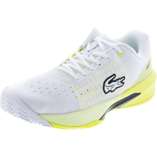 Men's AG-LT EVO Tennis Shoes White and Yellow, Lacoste, White/Yellow, Tennis Express, 52SMA0156-V05F26-WHITE-YELLOW-2