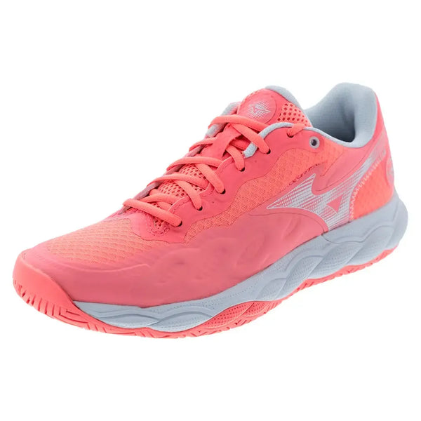 Women's Wave Enforce Court AC Tennis Shoes Striking Coral and White-Footwear-Mizuno-550076-1900F25copy-Tennis Express