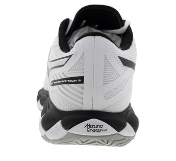 Men's Wave Enforce Tour 2 Tennis Shoes White and Black,Footwear,Mizuno,,,Tennis Express,550094-0090B-4