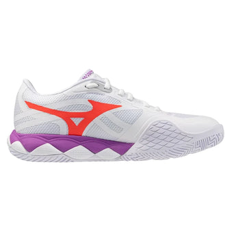 Women's Wave Enforce Tour 2 AC Tennis Shoes White and Lava Orange,Footwear,Mizuno,,,Tennis Express,550095-0025-1