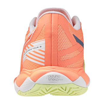 Women's Wave Enforce Tour 2 AC Tennis Shoes Flamingo Coral and Wild Wind,Footwear,Mizuno,,,Tennis Express,550095-1B6S-3
