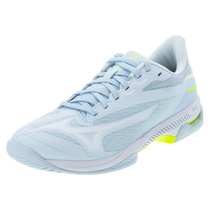 Women's Wave Exceed Court AC Tennis Shoes Ice Water and Lightning Yellow,Footwear,Mizuno,Ice Water/Lightning Yellow,6,Tennis Express,550113-IW3Fcopy