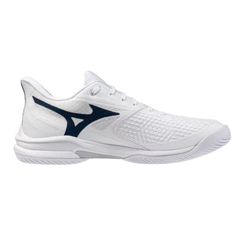 Men's Wave Exceed Tour 7 AC Tennis Shoes White and Insignia Blue,Footwear,Mizuno,,,Tennis Express,550118-005A-1