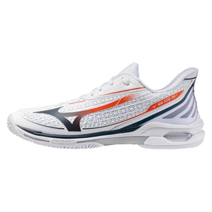 Men's Wave Exceed Tour 7 AC Tennis Shoes White and Insignia Blue,Footwear,Mizuno,White/Insignia Blue,7,Tennis Express,550118-005A
