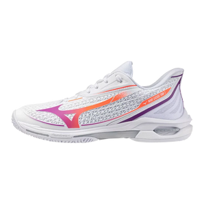 Women's Wave Exceed Tour 7 AC Tennis Shoes White and Dahlia,Footwear,Mizuno,,,Tennis Express,550119-006L-x_20946aba-93a4-43d2-b4bb-a55558b447ca