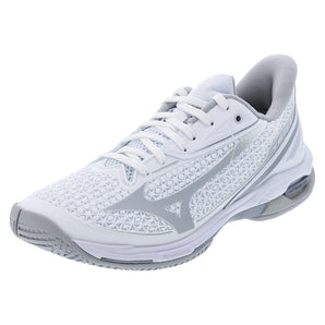 Women's Wave Exceed Tour 7 AC Tennis Shoes White and Harbor Mist-Footwear-Mizuno-White/Harbor Mist-6, [current_file_name-Tennis Express
