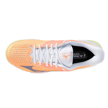 Women's Wave Exceed Tour 7 AC Tennis Shoes Flamingo Coral and Wild Wind,Footwear,Mizuno,,,Tennis Express,550119-1B6S-2