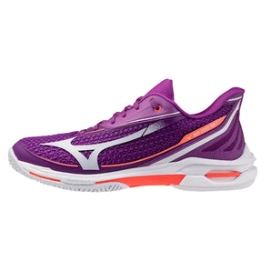 Women's Wave Exceed Tour 7 AC Tennis Shoes Dahlia and White,Footwear,Mizuno,Dahlia/White,6,Tennis Express,550119-6L00