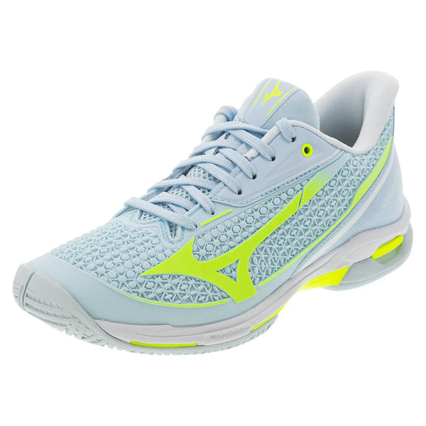 Women's Wave Exceed Tour 7 AC Tennis Shoes Ice Water and Lightning Yellow,Footwear,Mizuno,Ice Water/Lightning Yellow,6,Tennis Express,550119-IW3Fcopy