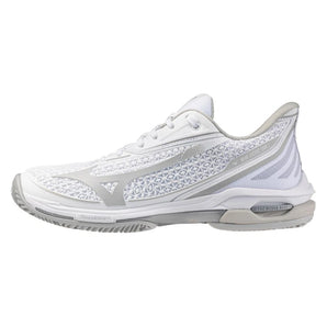 Women's Wave Exceed Tour 7 Clay Court Tennis Shoes White and Harbor Mist-Footwear-Mizuno-White/Harbor Mist-6, [current_file_name-Tennis Express