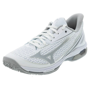 Women's Wave Exceed Tour 7 Clay Court Tennis Shoes White and Harbor Mist-Footwear-Mizuno-, [current_file_name-Tennis Express