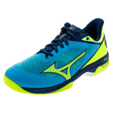 Men's Wave Strike AC Pickleball Shoes Jet Blue and Lightning Yellow-Footwear-Mizuno-550122-JB3Fcopy-Tennis Express