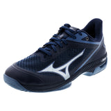 Men's Wave Strike AC Pickleball Shoes Navy Blazer and China Blue-Footwear-Mizuno-550122-NLCLcopy-Tennis Express