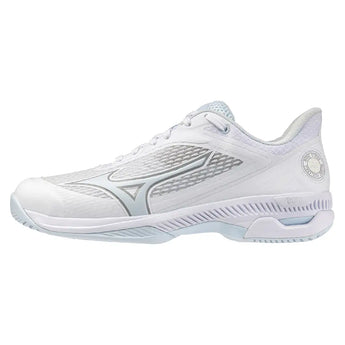 Women's Wave Strike AC Pickleball Shoes White and Ice Water-Footwear-Mizuno-550123-00IW-1-Tennis Express