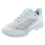 Women's Wave Strike AC Pickleball Shoes White and Ice Water,Footwear,Mizuno,White/Ice Water,6,Tennis Express,550123-00IWcopy_300d3532-04e4-4026-bc12-63e806f7caf2