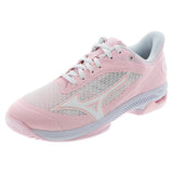 Women's Wave Strike AC Pickleball Shoes Petal Pink and White-Footwear-Mizuno-550123-1A00copy-Tennis Express