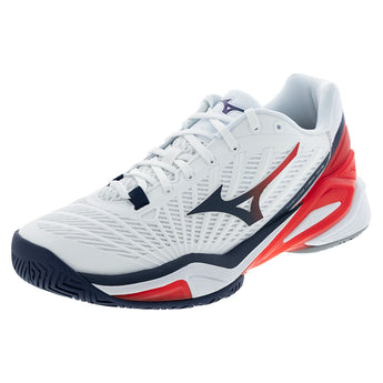 Men's Neo Ace AC Tennis Shoes White and Insignia Blue,Footwear,Mizuno,White/Insignia Blue,7,Tennis Express,550125-005Acopy
