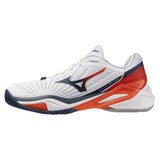 Men's Neo Ace AC Tennis Shoes White and Insignia Blue,Footwear,Mizuno,,,Tennis Express,550125_005A-1