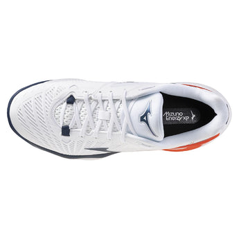 Men's Neo Ace AC Tennis Shoes White and Insignia Blue,Footwear,Mizuno,,,Tennis Express,550125_005A-2