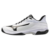 Men's Wave Exceed Court AC Tennis Shoes White and Black,Footwear,Mizuno,White/Black,7,Tennis Express,550127_0090