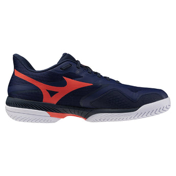 Men's Wave Exceed Court AC Tennis Shoes Beacon Blue and Lava Orange,Footwear,Mizuno,,,Tennis Express,550127_5T25_3