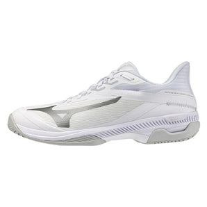 Women's Wave Exceed Court AC Tennis Shoes White and Harbor Mist,Footwear,Mizuno,White/Harbor Mist,6,Tennis Express,550128-00HM-1