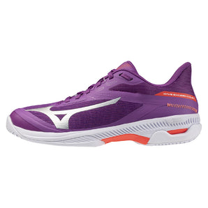 Women's Wave Exceed Court AC Tennis Shoes Dahlia and Galaxy Silver,Footwear,Mizuno,Dahlia/Galaxy Silver,6,Tennis Express,550128_6L9Z