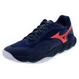 Men's Wave Enforce Court 2 AC Tennis Shoes Beacon Blue and Lava Orange,Footwear,Mizuno,,,Tennis Express,550130-5T25copy