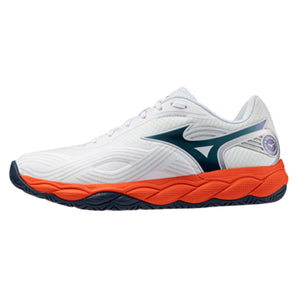 Men's Wave Enforce Court 2 AC Tennis Shoes White and Insignia Blue,Footwear,Mizuno,White/Insignia Blue,7,Tennis Express,550130_005A