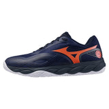 Men's Wave Enforce Court 2 AC Tennis Shoes Beacon Blue and Lava Orange,Footwear,Mizuno,Beacon Blue/Lava Orange,7,Tennis Express,550130_5T25