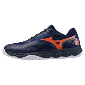 Men's Wave Enforce Court 2 AC Tennis Shoes Beacon Blue and Lava Orange,Footwear,Mizuno,Beacon Blue/Lava Orange,7,Tennis Express,550130_5T25