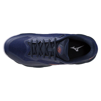 Men's Wave Enforce Court 2 AC Tennis Shoes Beacon Blue and Lava Orange,Footwear,Mizuno,,,Tennis Express,550130_5T25_4