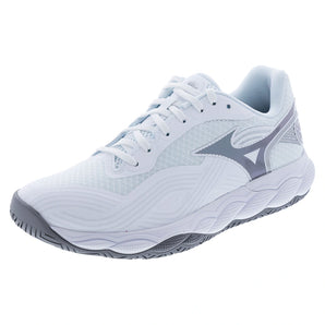 Women's Wave Enforce Court 2 AC Tennis Shoes White and Harbor Mist,Footwear,Mizuno,White/Harbor Mist,6,Tennis Express,550131-00HMcopy