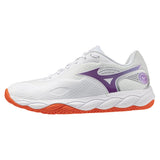Women's Wave Enforce Court 2 AC Tennis Shoes White and Dahlia,Footwear,Mizuno,White/Dahlia,6,Tennis Express,550131_006L