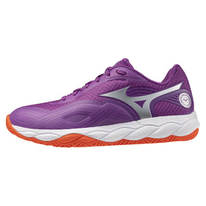 Women's Wave Enforce Court 2 AC Tennis Shoes Dahlia and Galaxy Silver,Footwear,Mizuno,Dahlia/Galaxy Silver,6,Tennis Express,550131_6L9Z
